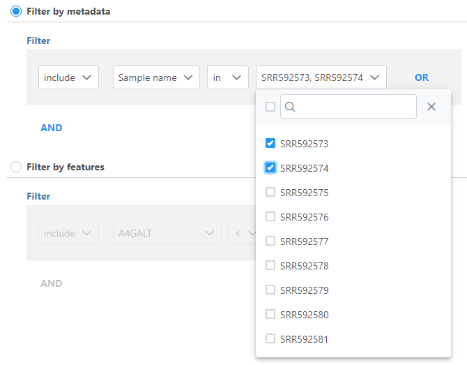 Figure 1. Filtering by a categorical attribute