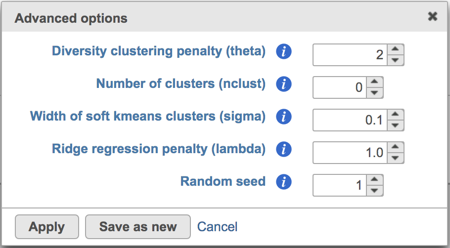 Figure 4. Advanced configure options for Harmony in Flow.