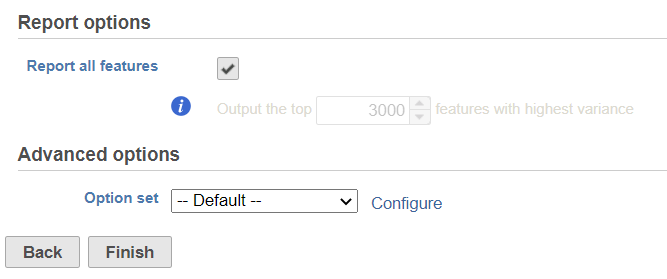 Figure 1. When a data node containing a single cell count matrix is selected, SCTransform is available in the toolbox