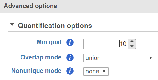 Figure 2. Advanced options for HTSeq