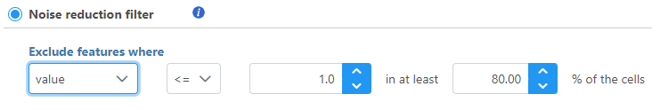 Figure 2. Selecting value exposes additional options