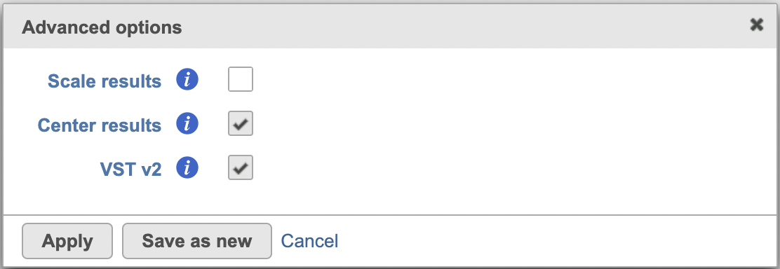 Figure 2. Advanced configure options