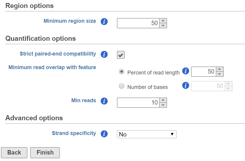 Figure 1. Quantify regions dialog