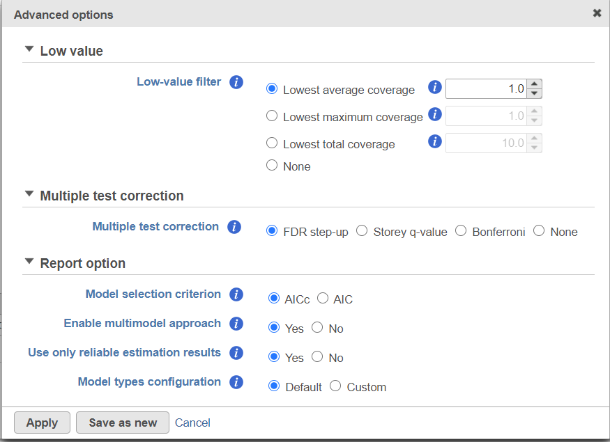 Figure 7. Configuring advanced GSA options